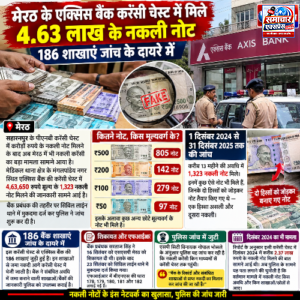 मेरठ के एक्सिस बैंक करेंसी चेस्ट में मिले 4.63 लाख के नकली नोट, 186 शाखाएं जांच के दायरे में
